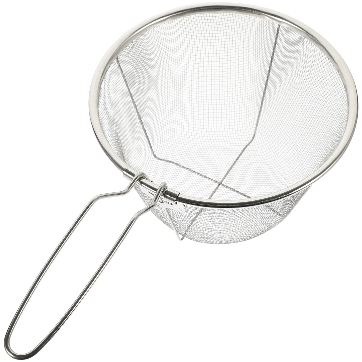 Stainless Steel Frying Basket Kitchen Utensil Holder Round Food Colander Fryer Strainer Bread Dad