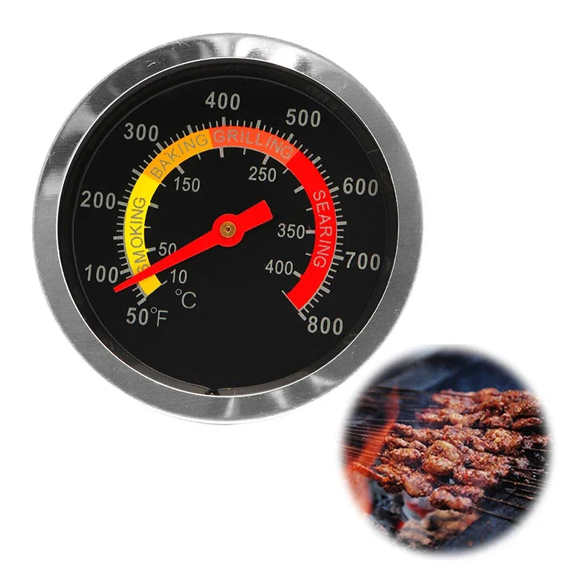 Stainless Steel Barbecue BBQ Smoker Grill Thermometer Temperature Gauge 10-400℃