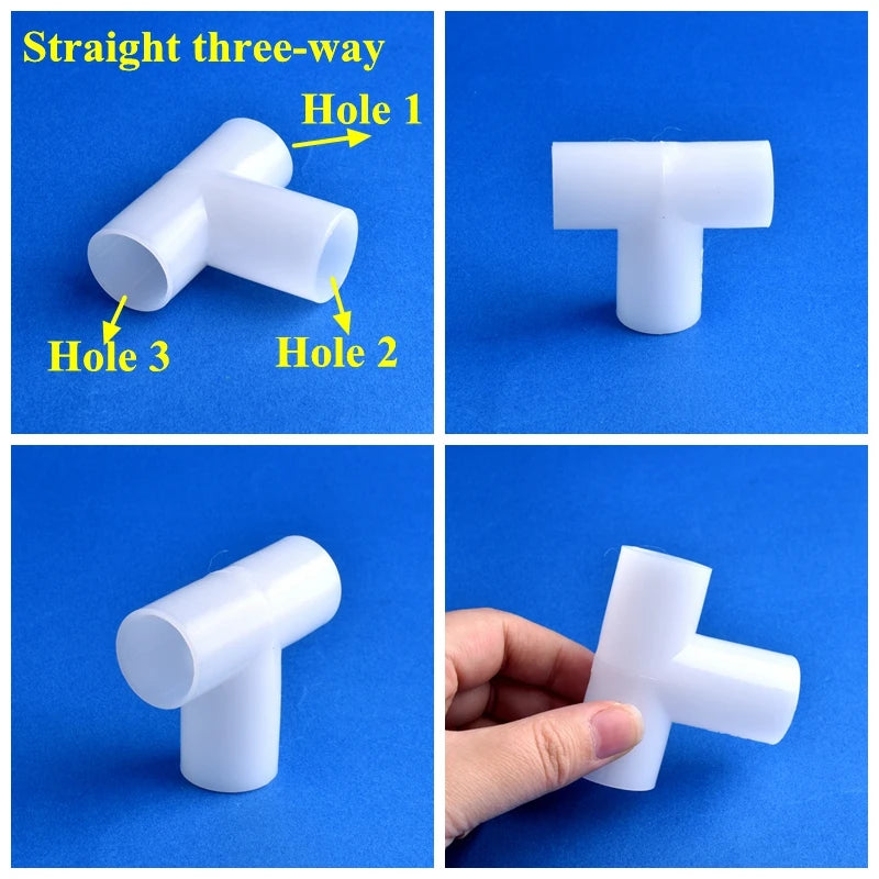 5~20PCS Inner Dia 22mm Two-way Tee 4-way Wardrobe Shelf Tent Fixed Fittings Garden Plant Support Connector Water Pipe Joint DIY