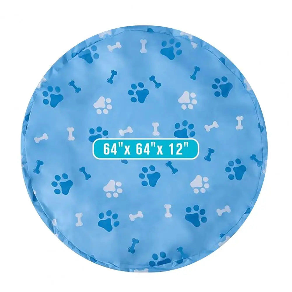 Swimming Pool Protection Cover Foldable Waterproof Swimming Pool Cover with Elastic Edge Cartoon Print Design for Pet Child