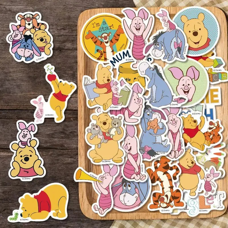 50PCS Disney Winnie The Pooh Cartoon Cute Anime Tigger Notebook Luggage IPhone Mobile Phone Case Water Cup Stickers Wholesale