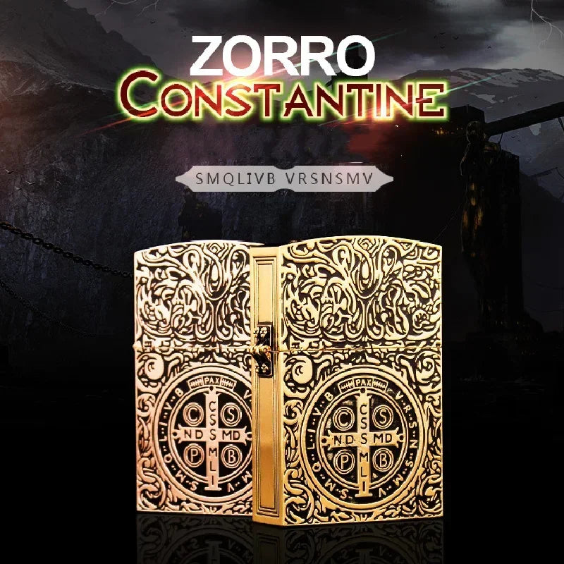 1:1 Limited Edition ZORRO Oversized Kerosene Lighter Metal Personality Constantine Creative Heavy Armor Oversized Lighter Gift