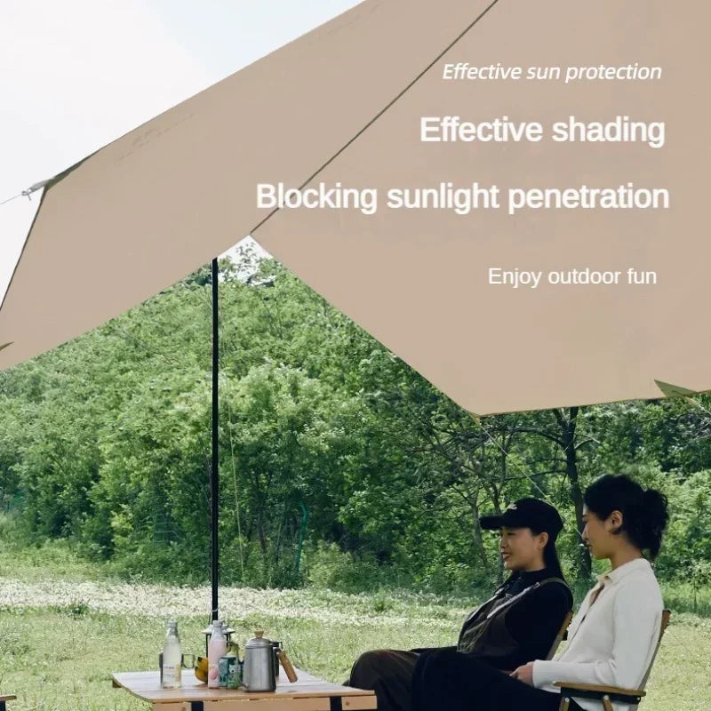 Square Canopy Sliver Coating Tarp Camping Waterproof Black Coating Tarp Outdoor Sun Shelter Beach 210D Oxford Cloth Shade Canopy