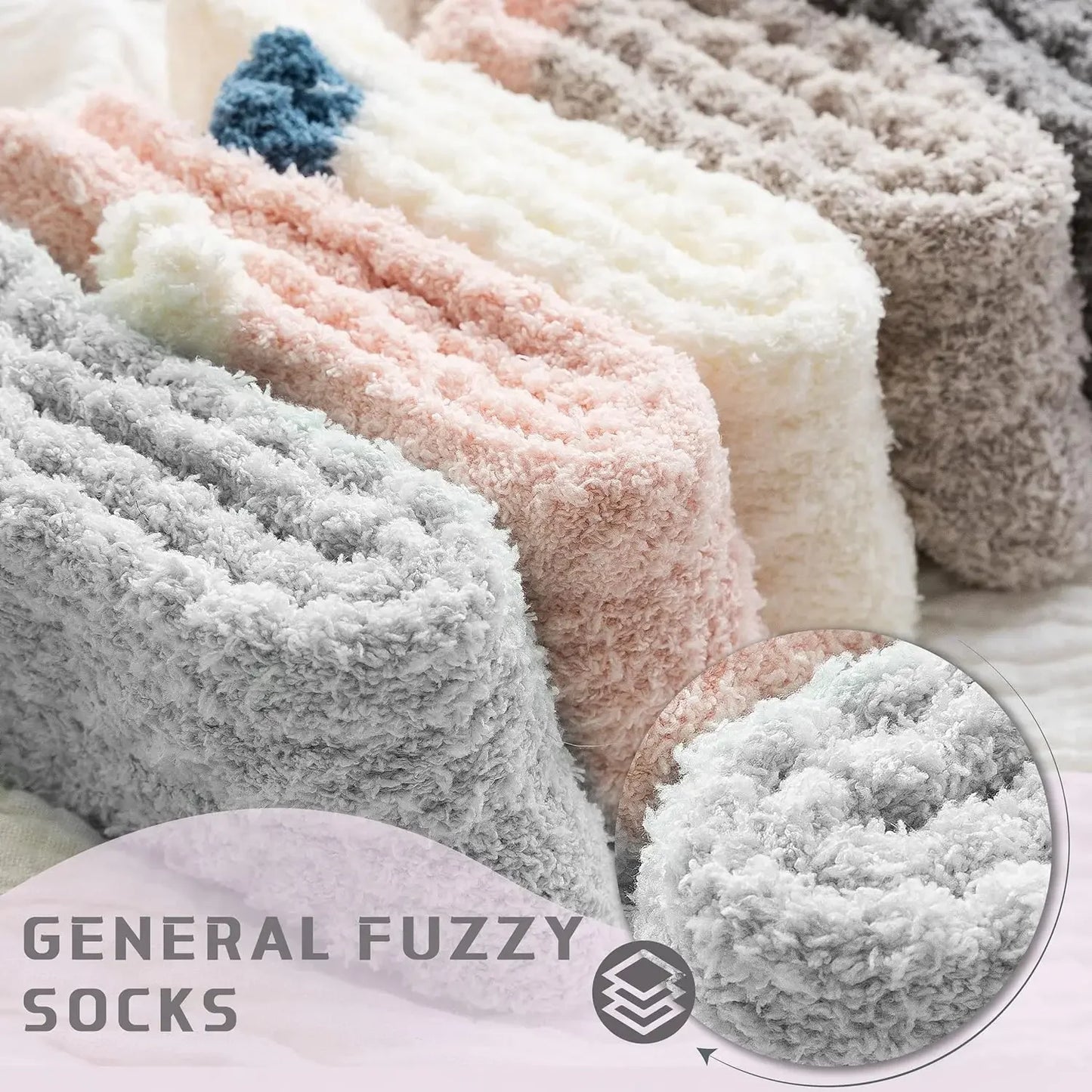 Thicker Warm Fuzzy Socks-Gifts for Women-Fluffy Cozy Socks-Stocking Stuffer-Women One Size Fits All