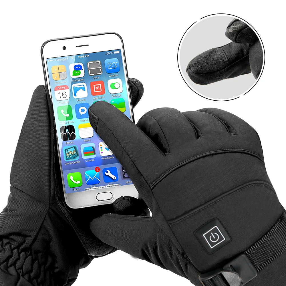 Heated Gloves Windproof Skiiing Motorcycle Riding Warm Gloves New Battery Powered Winter Thermal Heated Gloves Outdoor Sports