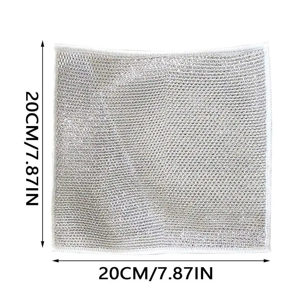 1/20pcs Magic Cleaning Cloth Thickened Double -sided Metal Steel Wire Rags Kitchen Dish Pot Washdishing Cloths Towel Clean Tools