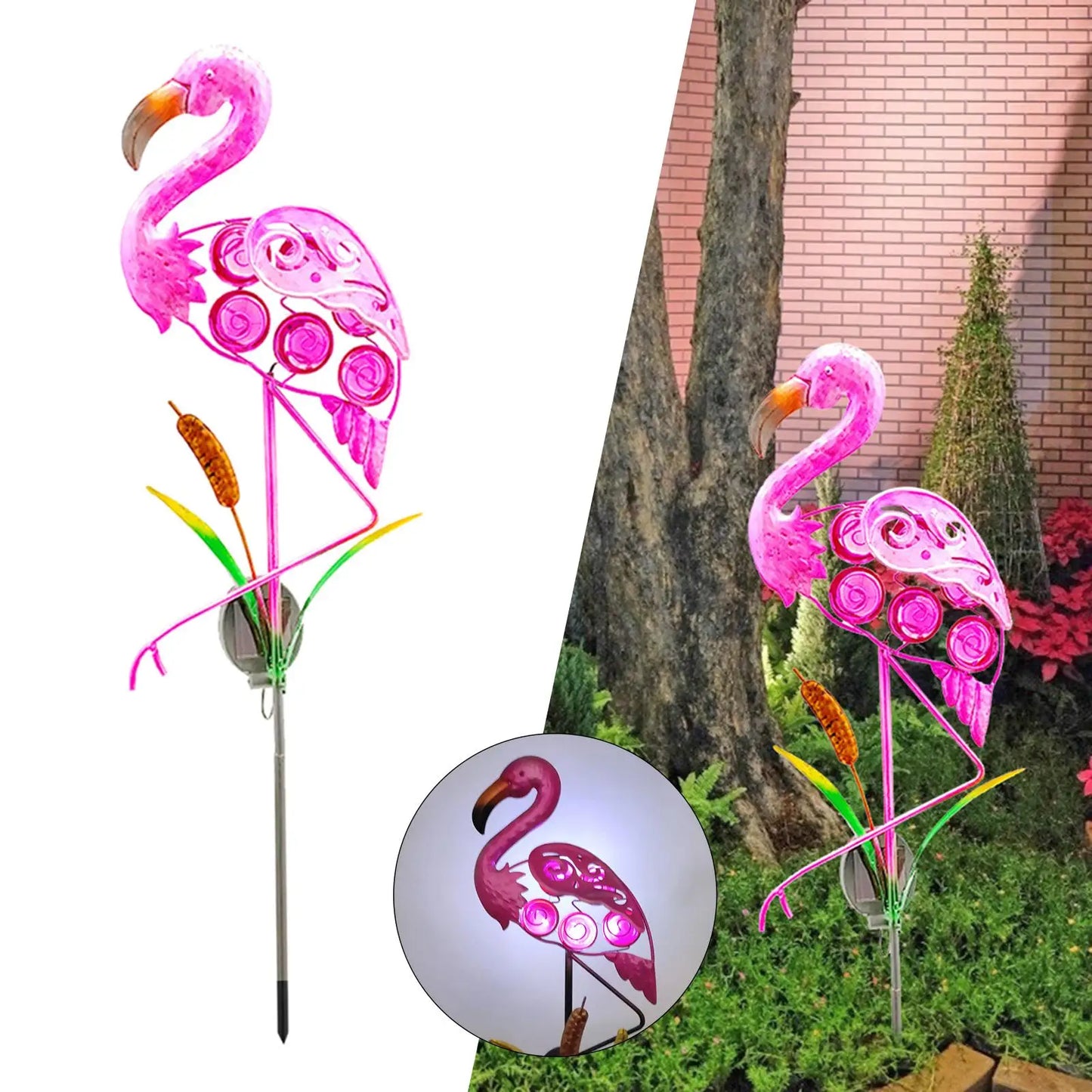 Solar Flamingo Lights - Outdoor Stakes Lights, Waterproof LED Decorative