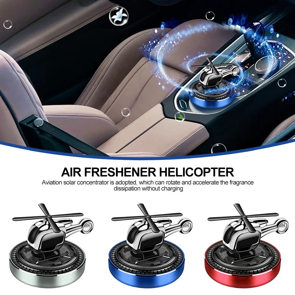 Solar Helicopter Car Air Freshener Interior Accessories Decoration Propeller Rotating Auto Flavoring Perfume Diffuser Supplies