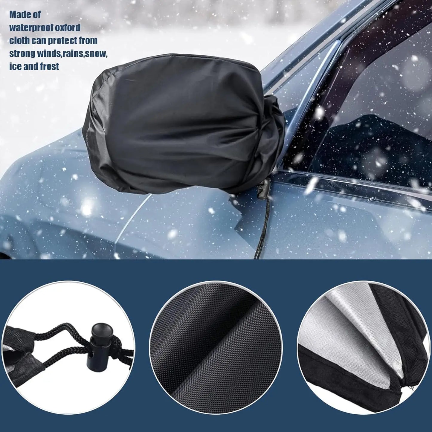 1 Pair Car Rearview Mirror Snow Cover Car Rearview Mirror Protective Cover Frostproof Rain Cover Rearview Mirror Dust Cover