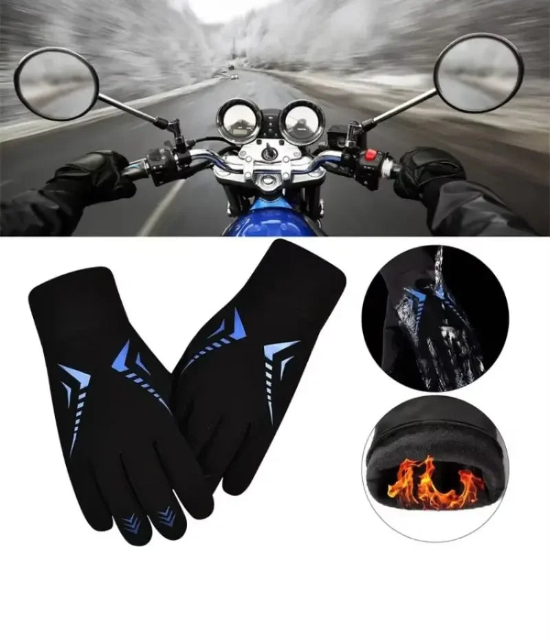 Winter Warm Non-slip Gloves, Outdoor Cycling and Mountaineering Touch Screen Design Gloves, Unisex Five-finger Gloves