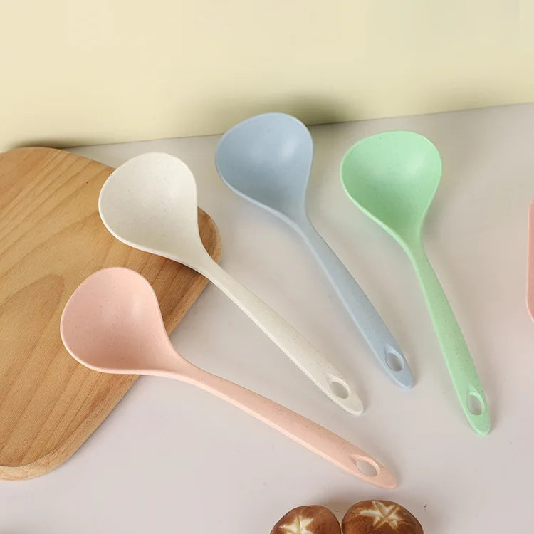 Wheat straw spoons,plastic large soup spoons,kitchen utensils