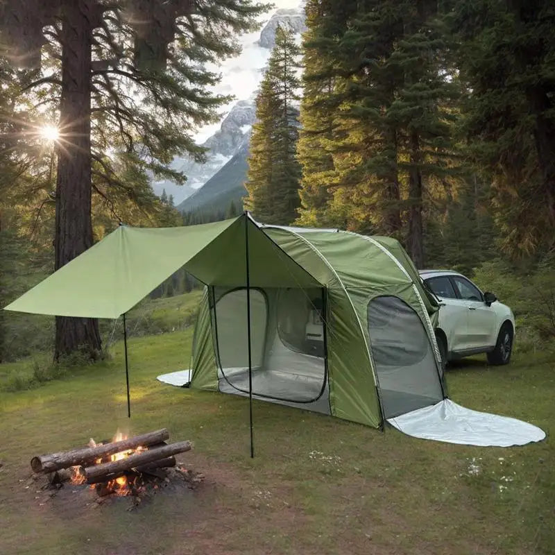 SUV Tailgate Tent With Awning SUV Camping Car Tarp Car Rear Tent Car Rear Tent SUV Awning For Sun Shelter Camping Car Tailgate