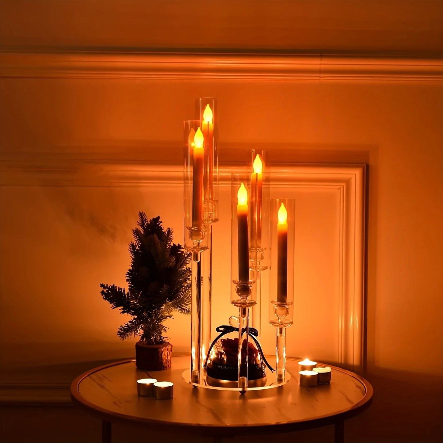 Acrylic Windproof Candle Holder, Discharge Sub Candle, Home Decoration, Table Decoration