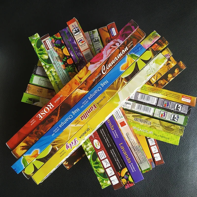 Wholesale Indian Incense Sticks 10/25 Small Boxes Natural Sandalwood Jasmine 23cm India Joss Sticks Lavender Scents for Home