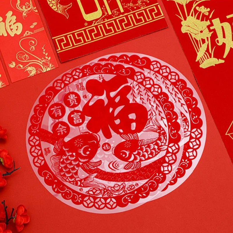 1.18m Chinese New Year Couplets with Red Envelopes Spring Festival Decoration Chunlian Fu Character Wall Stickers 2024 Gift Box