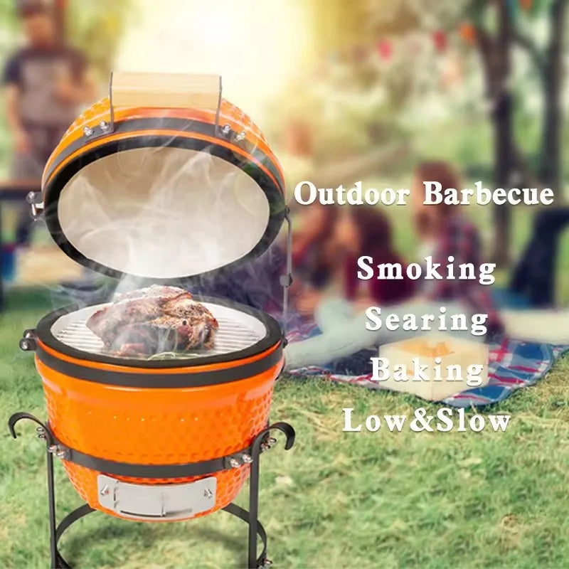 13 inch Portable Charcoal Bbq Grill Outdoor Ceramic