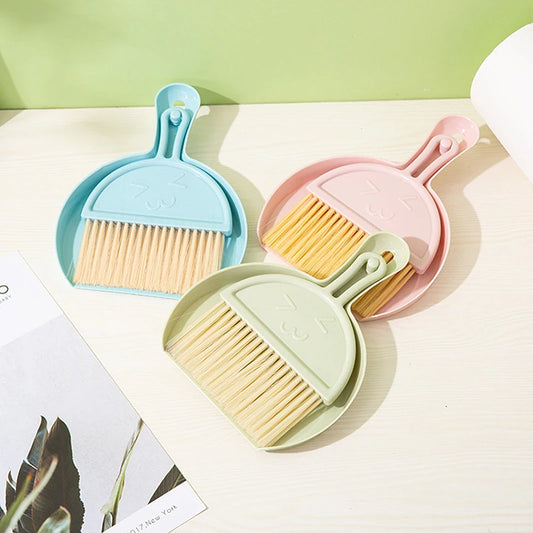 1 Pc Pink Multi-Purpose Mini Broom And Dustpan Set With Garbage Shovel For Table Desktop Cleaning