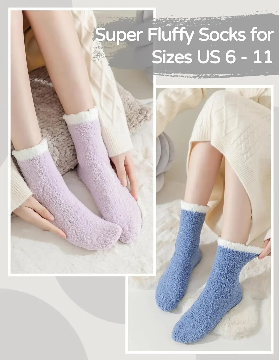 Thicker Warm Fuzzy Socks-Gifts for Women-Fluffy Cozy Socks-Stocking Stuffer-Women One Size Fits All