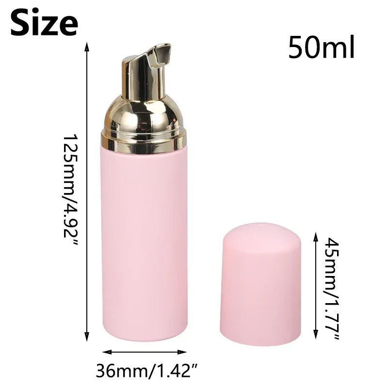 10Pcs 50ml Refillable Foam Pump Bottles Empty Shampoo Cleanser Soap Containers Portable Frosted Mousse Sample Bottles For Travel