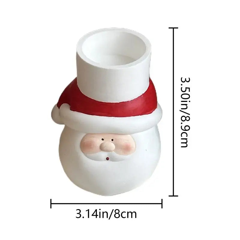 Tealight Candle Stand Santa Claus Christmas Tealight Stand Plaster Candle Holder Home Seasonal Centerpiece Seasonal With 4