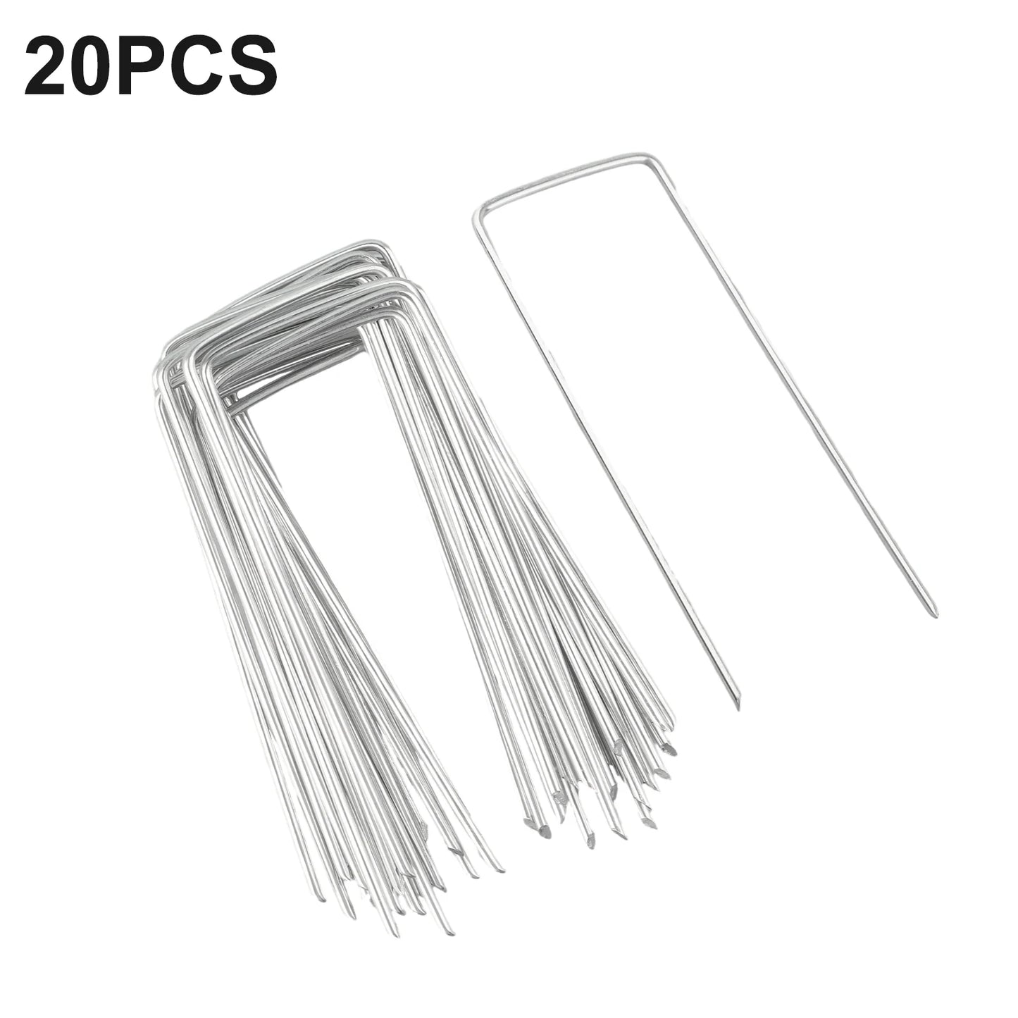 50pcs Galvanised Metal Ground U Tent Pegs Gazebo Camping Tarpaulin Hooks Tarpaulin Fixing Lawn U-Shape Pegs For Garden Lawn