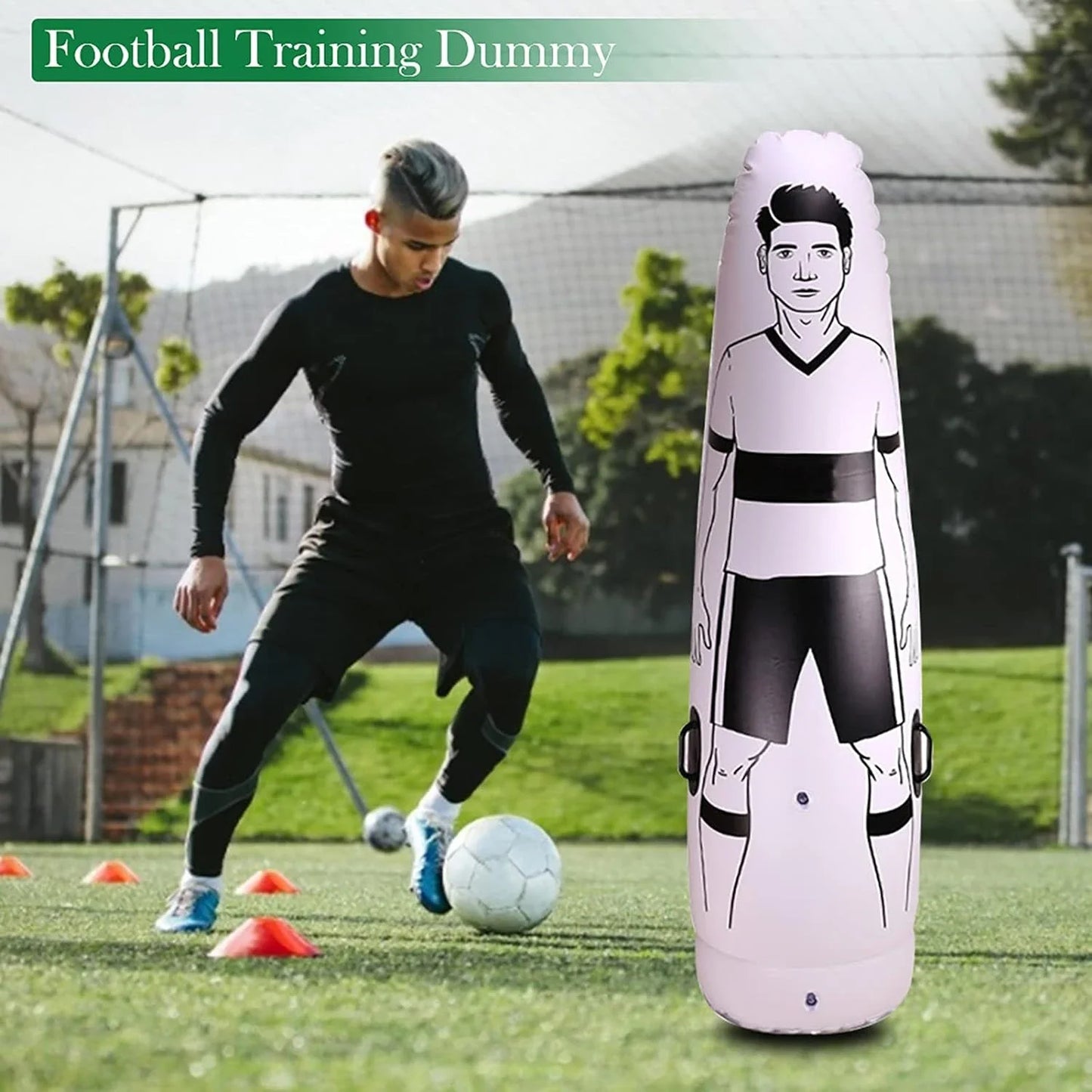 Soccer Inflatable Dummy 175CM Training Dummies Portable Football Practice Equipment Tumbler Mannequin Shield Goalkeeper Defender