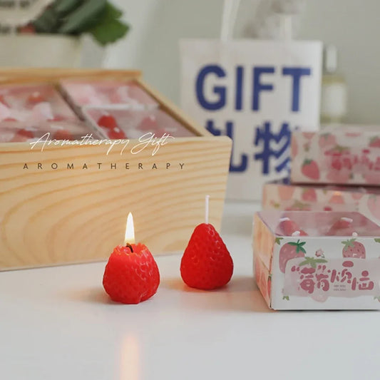 6/9pcs Strawberry Candles