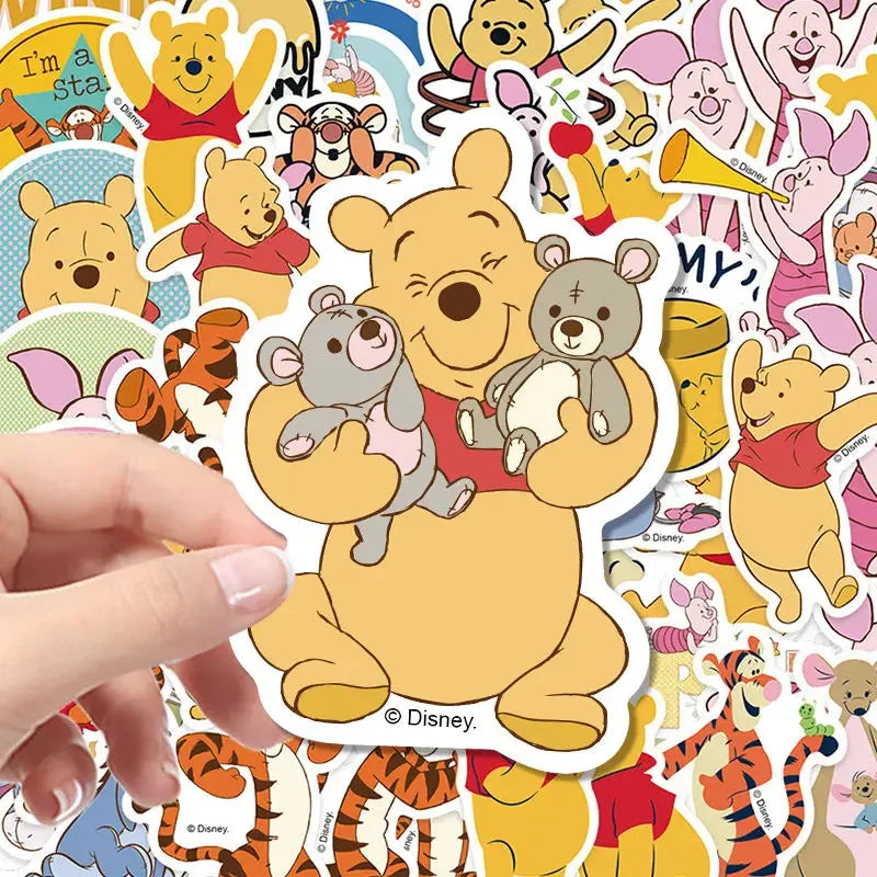 50PCS Disney Winnie The Pooh Cartoon Cute Anime Tigger Notebook Luggage IPhone Mobile Phone Case Water Cup Stickers Wholesale