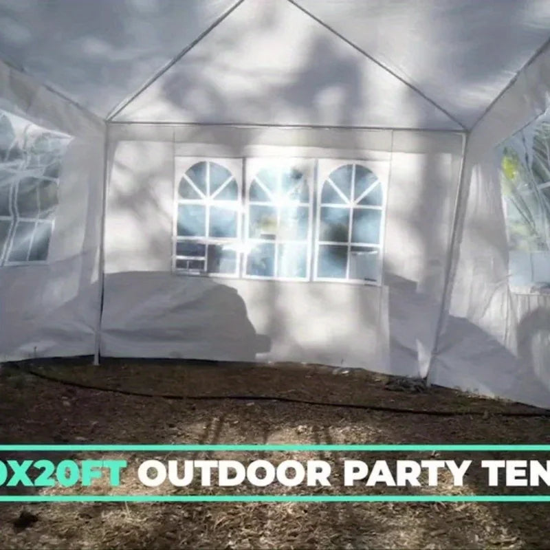 10 x 20' Gazebo Party Tent with 6 Side Walls Wedding Canopy Cater Events Outdoor