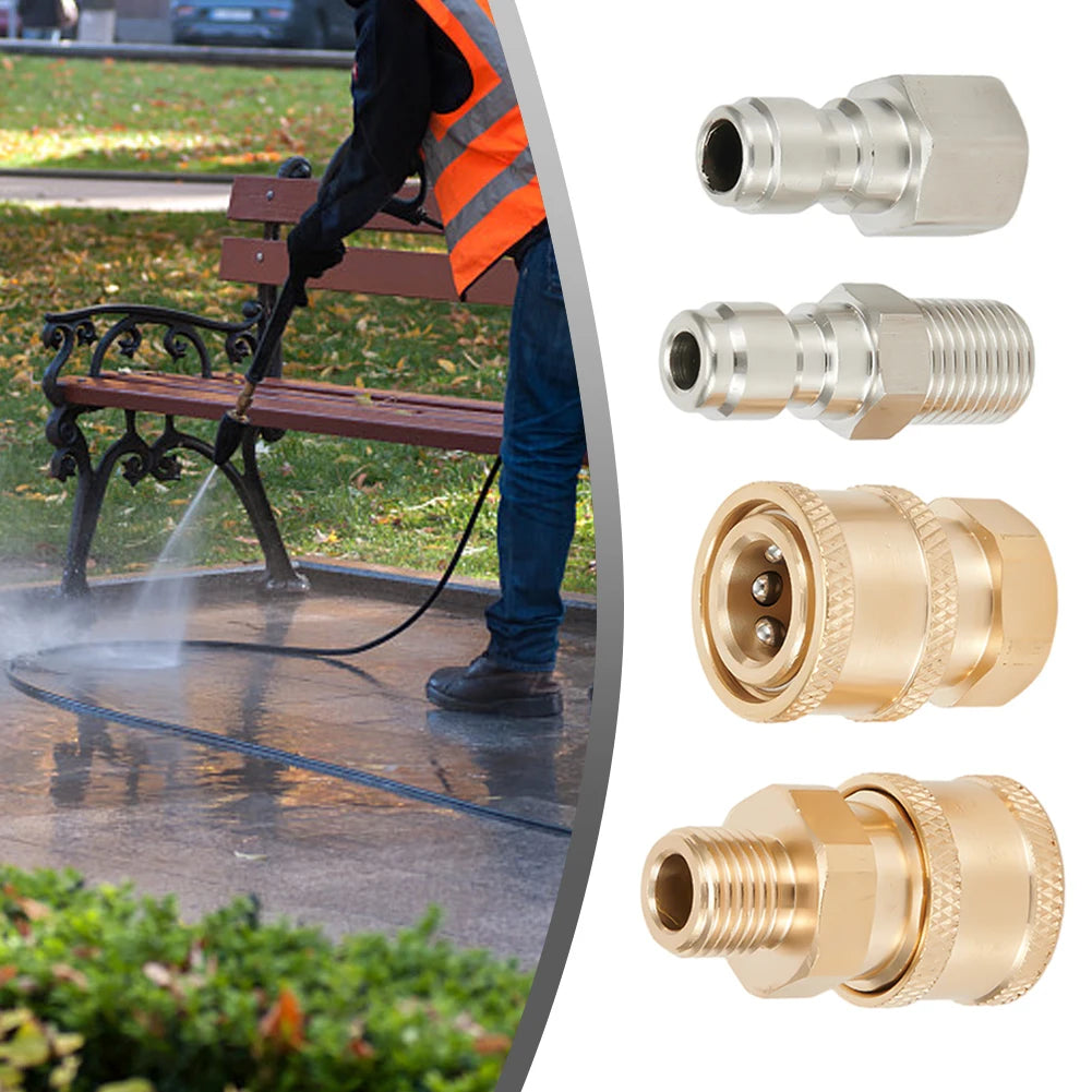 High=Pressure Washer Connectors 1/4inch Male Quick Release Adapter Fitting Water=Gun Nozzle Quick Connect Parts Garden Tool Part