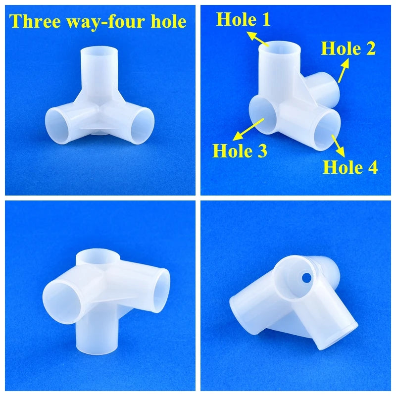 5~20PCS Inner Dia 22mm Two-way Tee 4-way Wardrobe Shelf Tent Fixed Fittings Garden Plant Support Connector Water Pipe Joint DIY