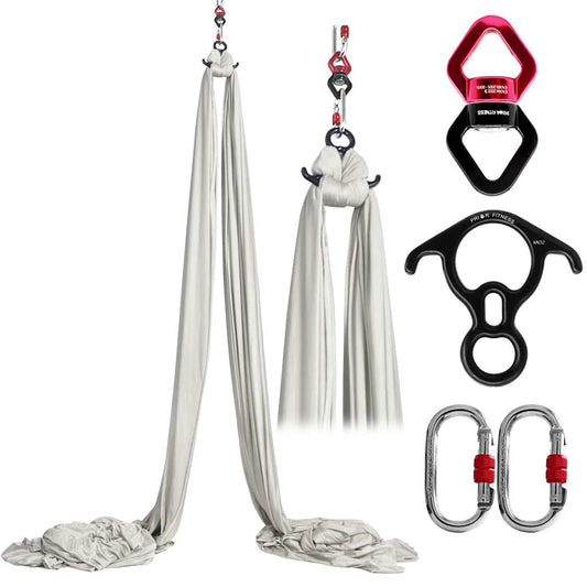 11m Yoga Aerial Silks Full Set Yoga Fitness kit for GYM Home Outdoor Anti-Gravity Body Building Yoga Belt Silk Swing Pilates