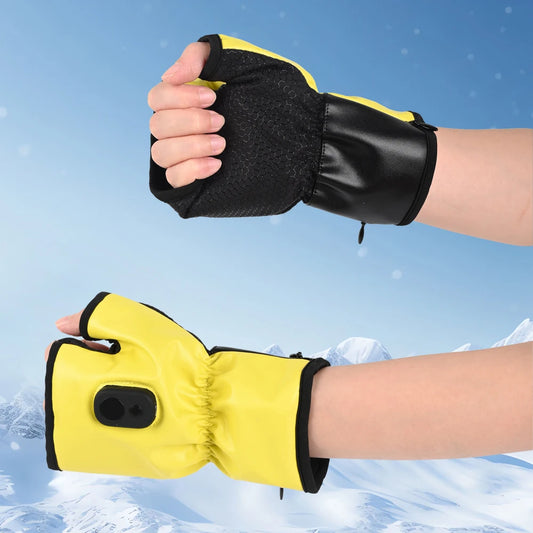 Heating gloves Hand warmer Electric gloves Fingerless waterproof bicycle motorcycle riding fishing outdoor winter heating gloves