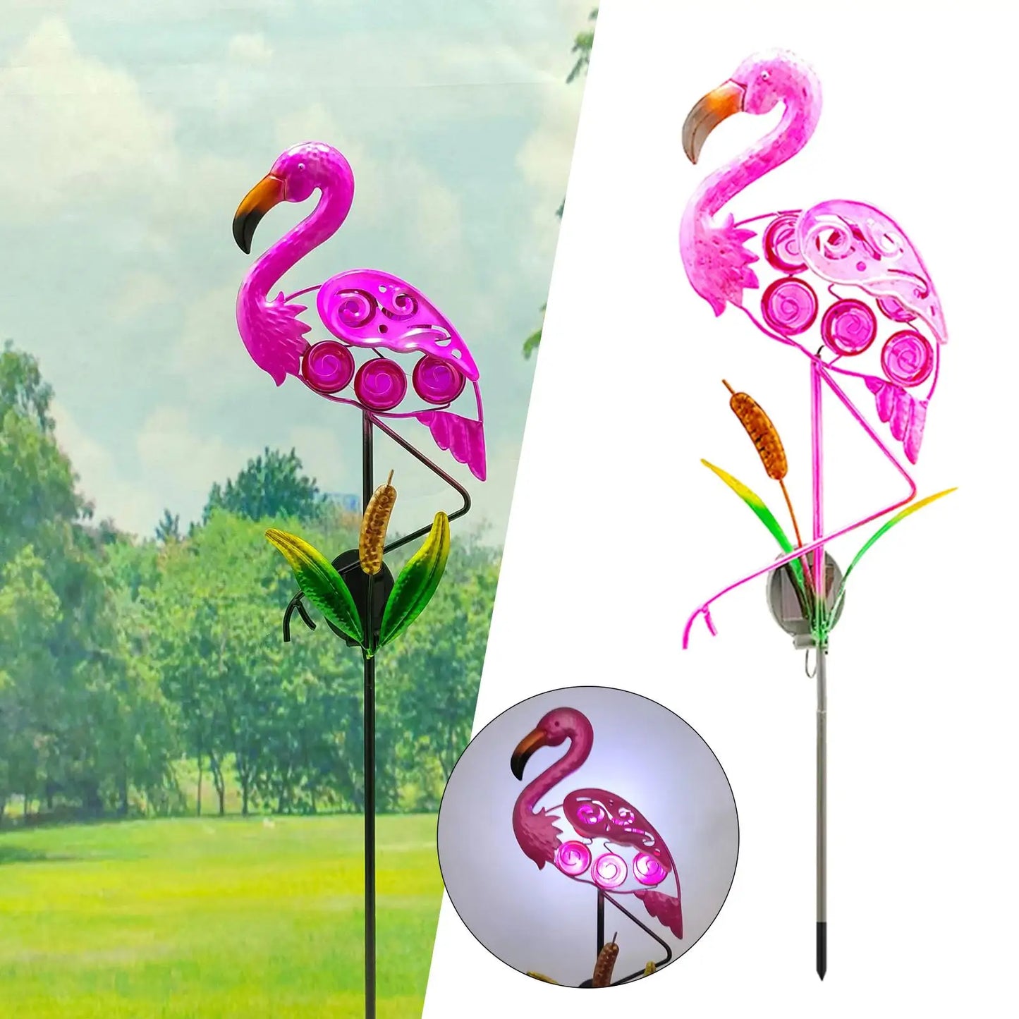 Solar Flamingo Lights - Outdoor Stakes Lights, Waterproof LED Decorative