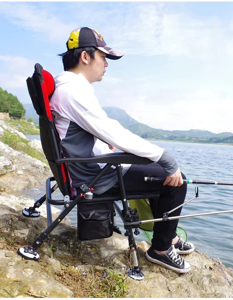 ZHUO RUN Wholesale Portable Folding Fishing Chair Multifunctional Outdoor Collapsable Bed Chair for Carp Fishing