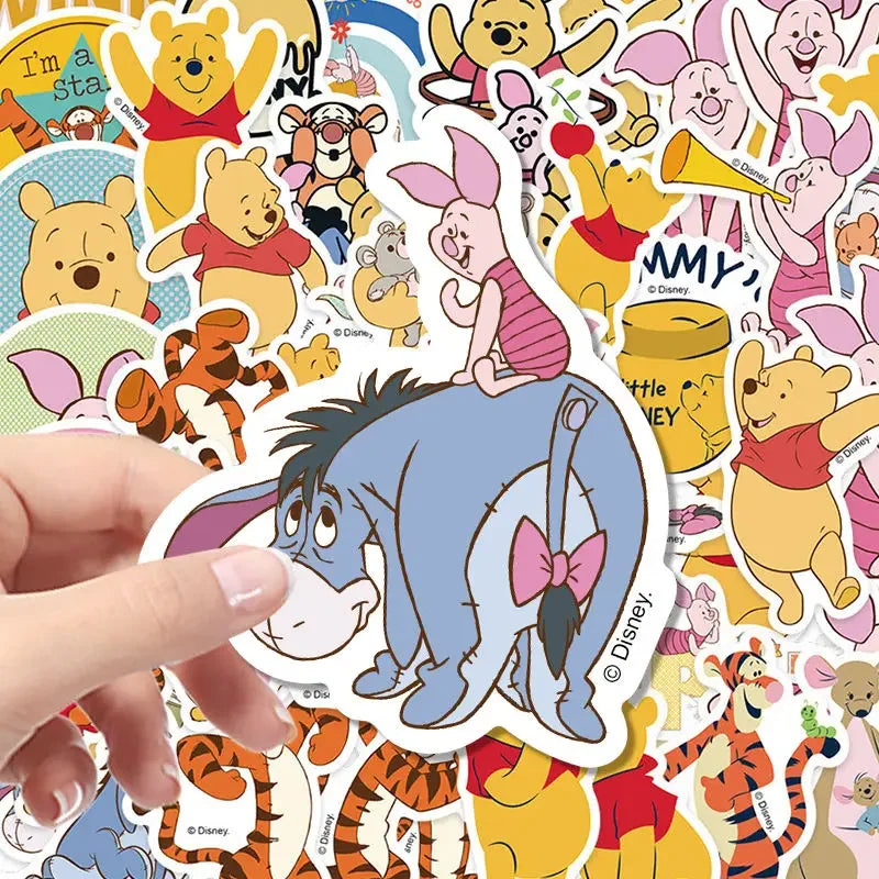 50PCS Disney Winnie The Pooh Cartoon Cute Anime Tigger Notebook Luggage IPhone Mobile Phone Case Water Cup Stickers Wholesale