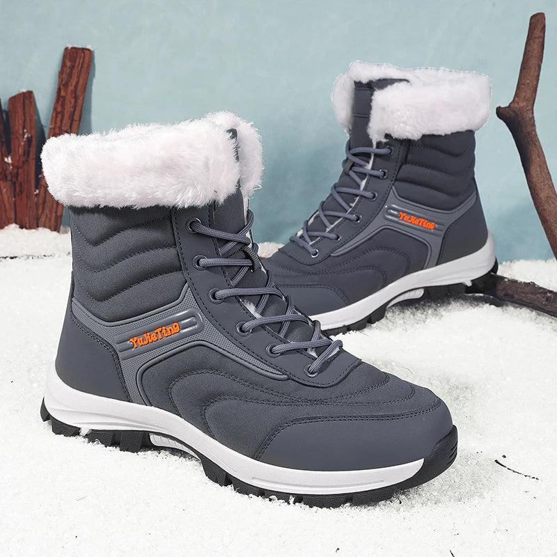 Winter Outdoor Men Climbing Hiking Shoes Non-slip Warm Mens Snow Boots High Top Women Cotton Boots Lightweight Couple Work Boots