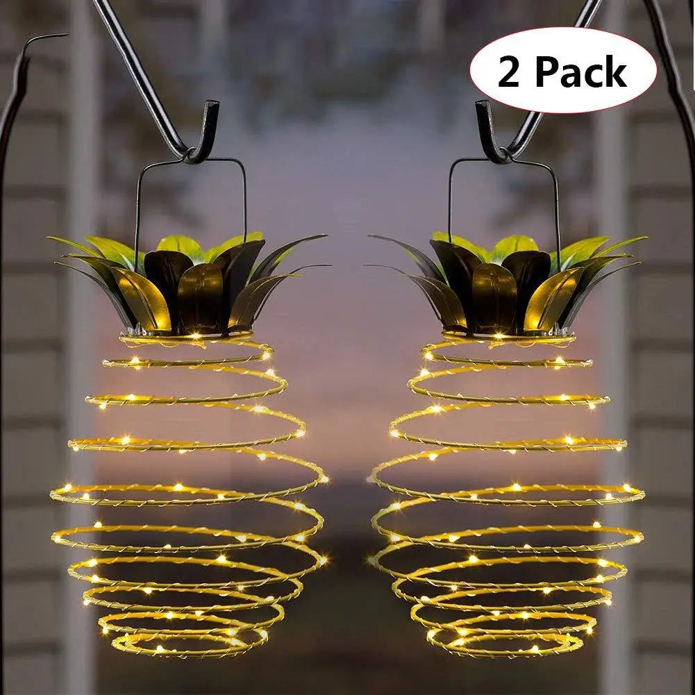 ZK20 LED Solar Garden Lights Pineapple String Hanging Lantern Outdoor Waterproof Solar Lamp for Festival Home Garden Decoration