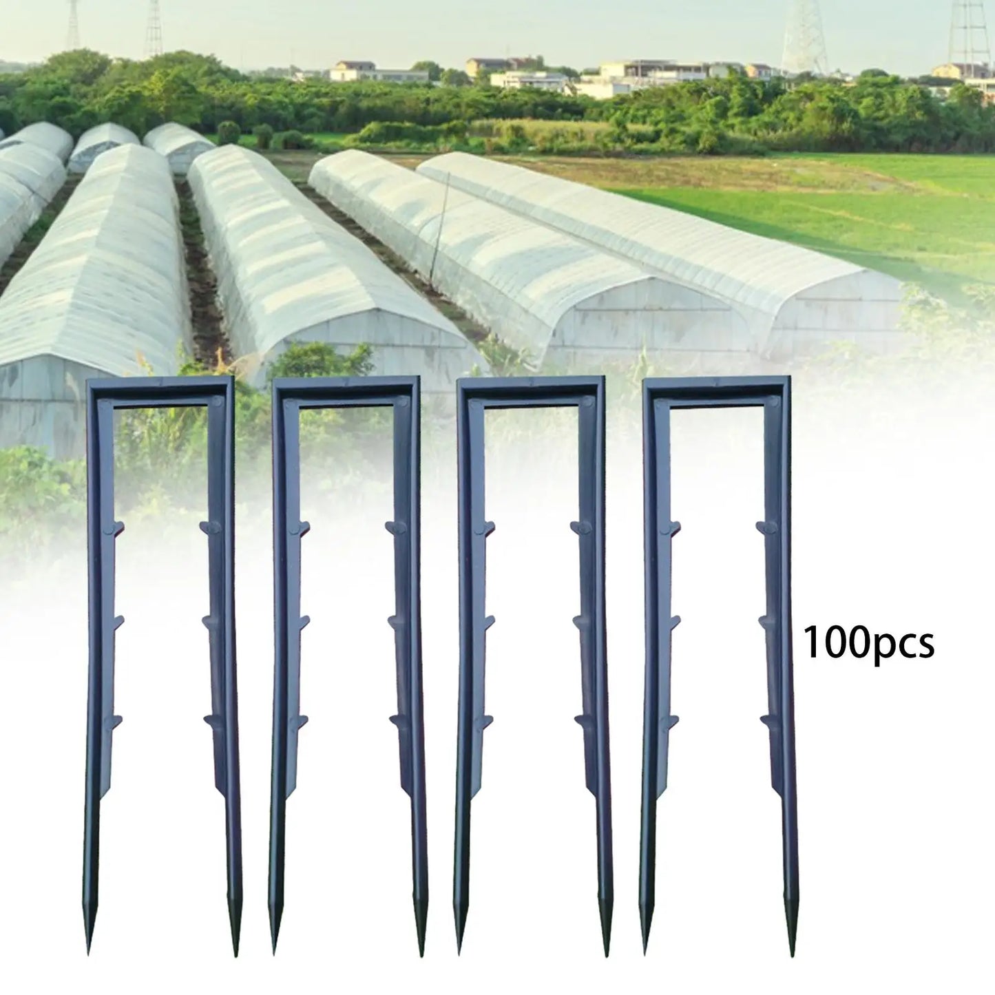 100 Pieces Garden Staples Plastic Garden Nails Durable Lightweight Weed Barrier Stakes for Climbing Outdoor Turf Tarps Backyards