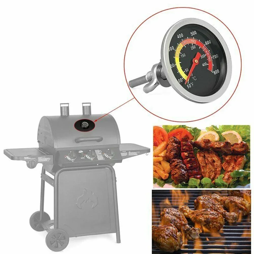 Stainless Steel Barbecue Thermometer Oven Temp Gauge 10~400℃ BBQ Smoker Grill Home Kitchen Food Meat Temperature Gauge