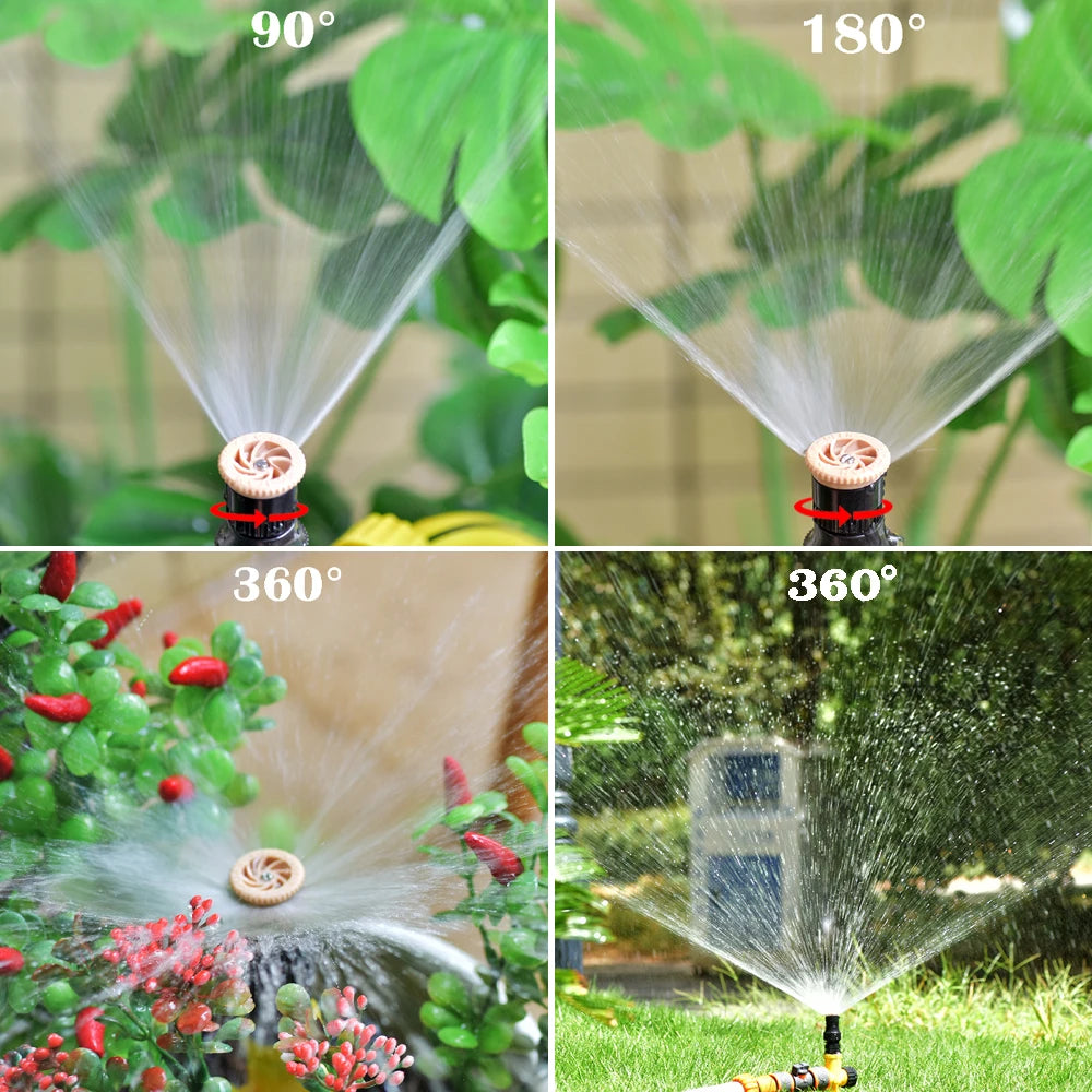 360 Degree Automatic Sprinklers Adjustable Spray Nozzles for Garden Lawn Rotating Watering System Agriculture Irrigation Tool