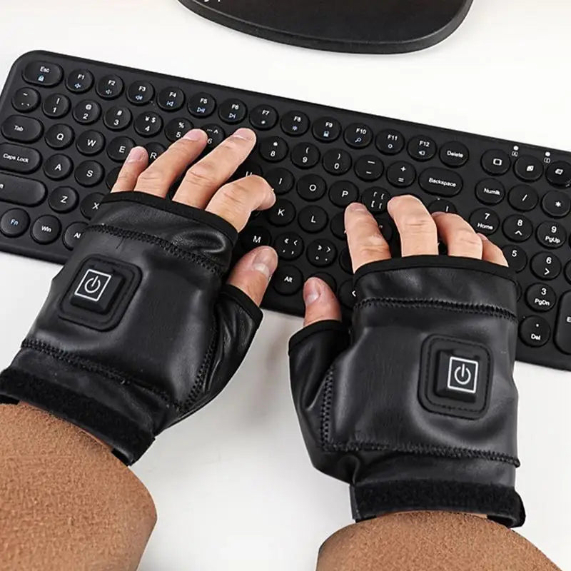 Heated fingerless gloves for Women Man Half finger Heated Gloves Touchscreen Long Lasting electric heating Half-Finger Gloves