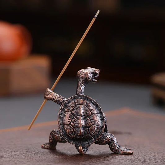 1pcs Mini Turtle Shape Incense Censer Sandalwood Stick Holder Vintage Bronze Animal Incense Holder Burner Stand Gift Home Decor