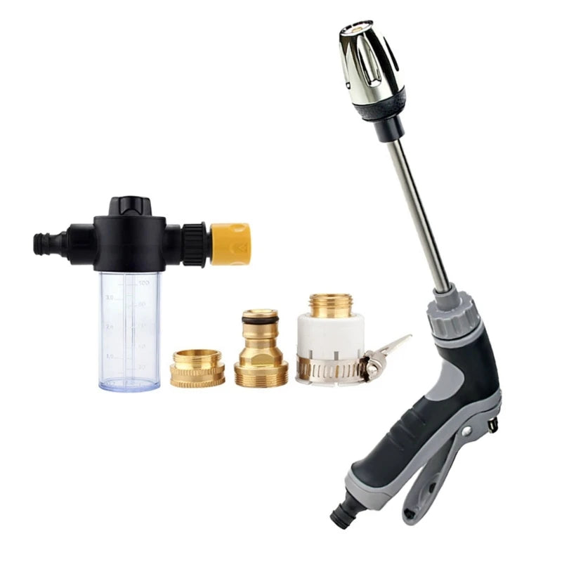 High Pressure Garden Hose Nozzle, Adjustable Water Washer Tool for Cleaning