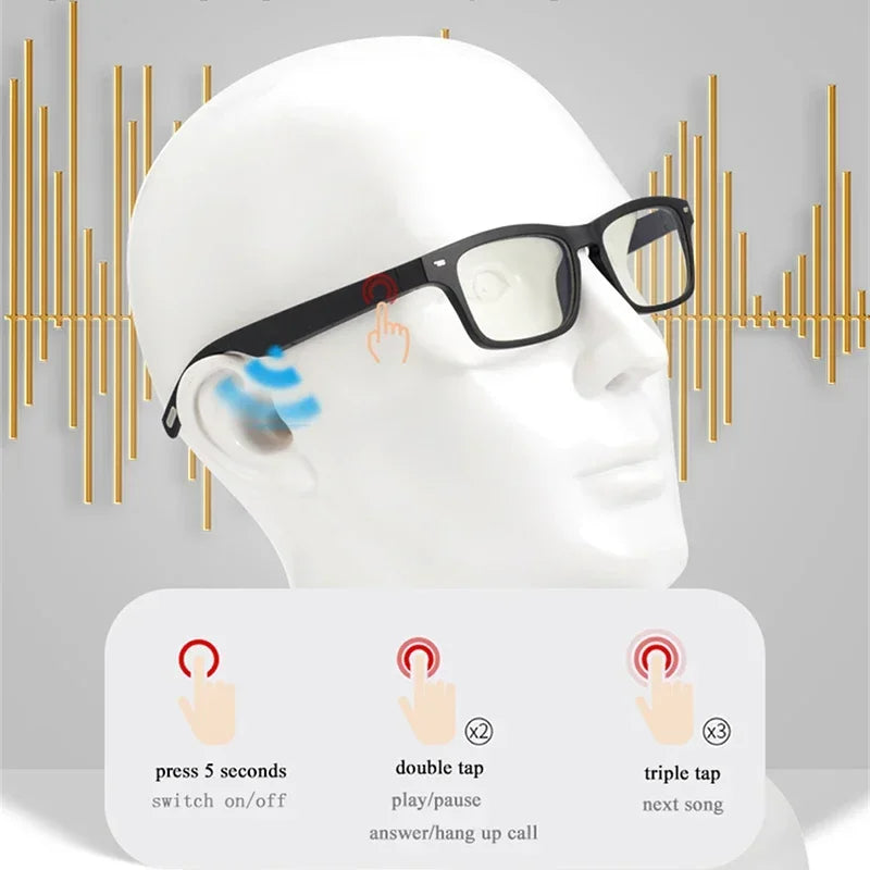 2024 Smart Glasses Wireless Bluetooth Music Glasses Smart Anti-Blue Light HD Bluetooth Call Outdoor Sports Polarized Sunglasses