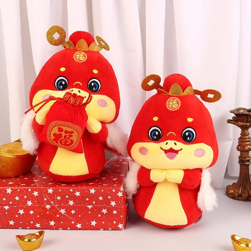 1PC Snake Year Mascot Doll Decoration Zodiac Snake Chinese Ornament New Year Gift Plush Toy Festival DIY Accessories