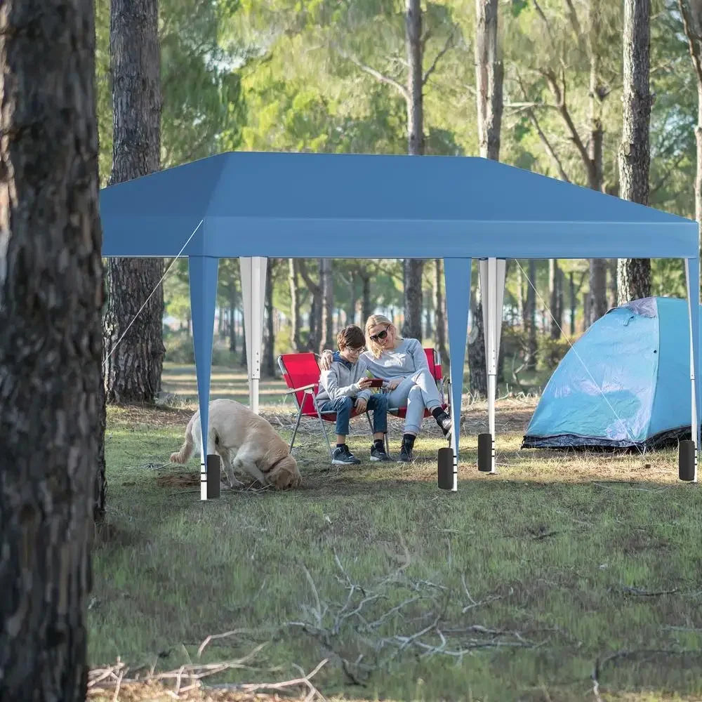 10x20 Pop Up Canopy Tent Waterproof UV Resistant Events Camping Backyard Blue