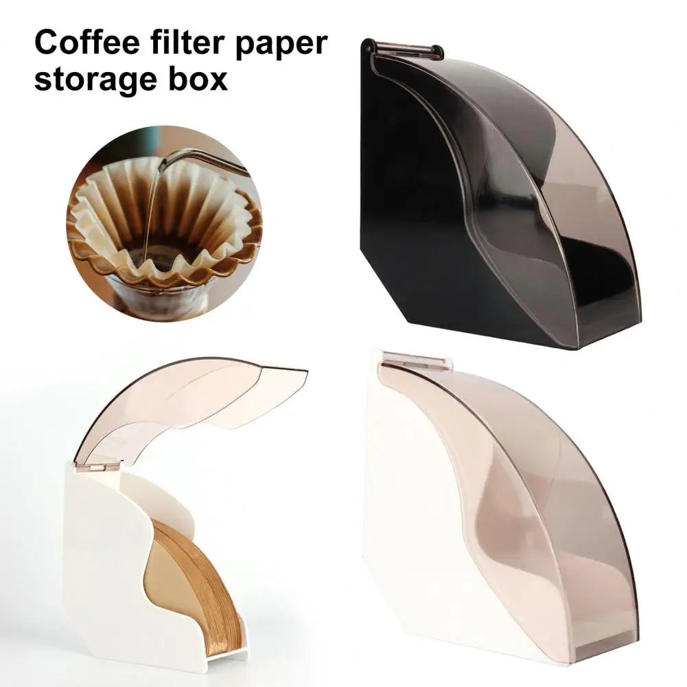 HQ Acrylic Paper Filter Holder Acrylic Coffee Filter Paper Holder Box with Napkins Dispenser Shelf for Home Kitchen Utensils