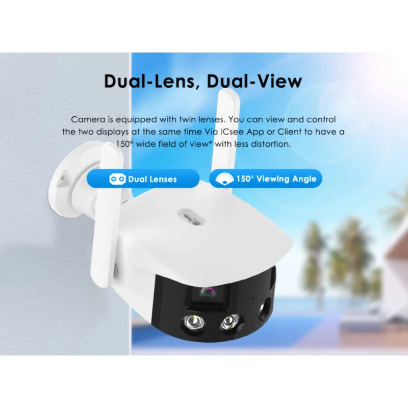 Wifi PTZTracking Home Security CCTV Camera4MP ICseeApplication Binocular Camera2k