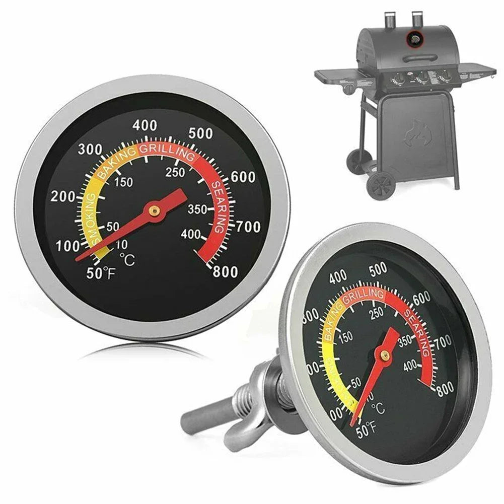 Stainless Steel Barbecue Thermometer Oven Temp Gauge 10~400℃ BBQ Smoker Grill Home Kitchen Food Meat Temperature Gauge